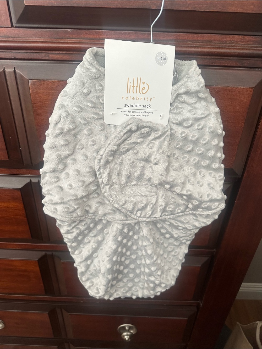 Little Celebrity Silver Gray Baby Swaddle Sack - Soft Infant Wrap 0-6 mo